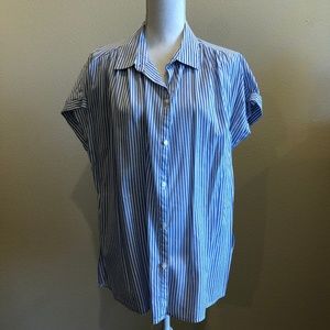 Relaxed striped button down blouse, Old Navy